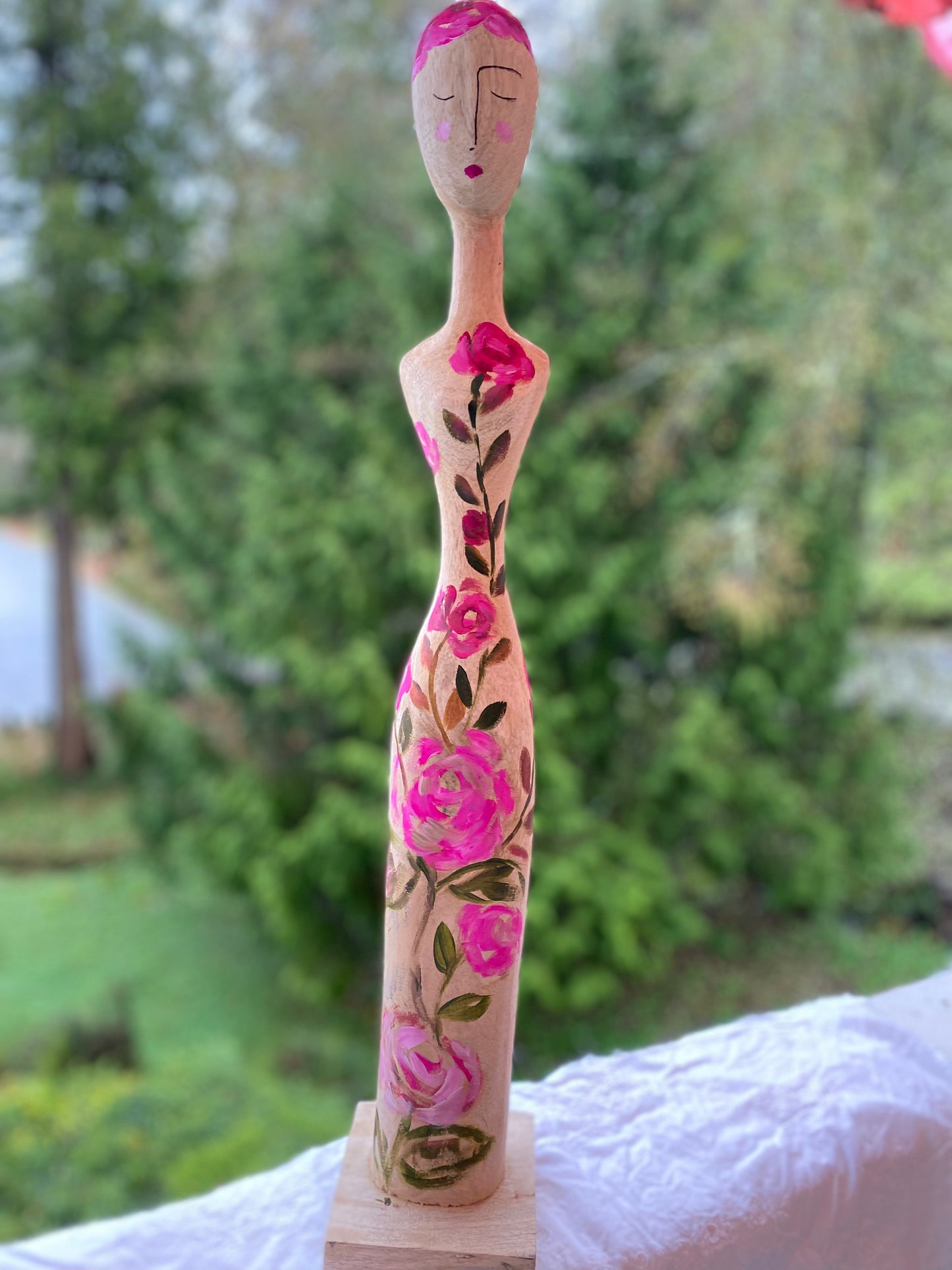 Painted Wood Statue: GODDESS OF CELEBRATION