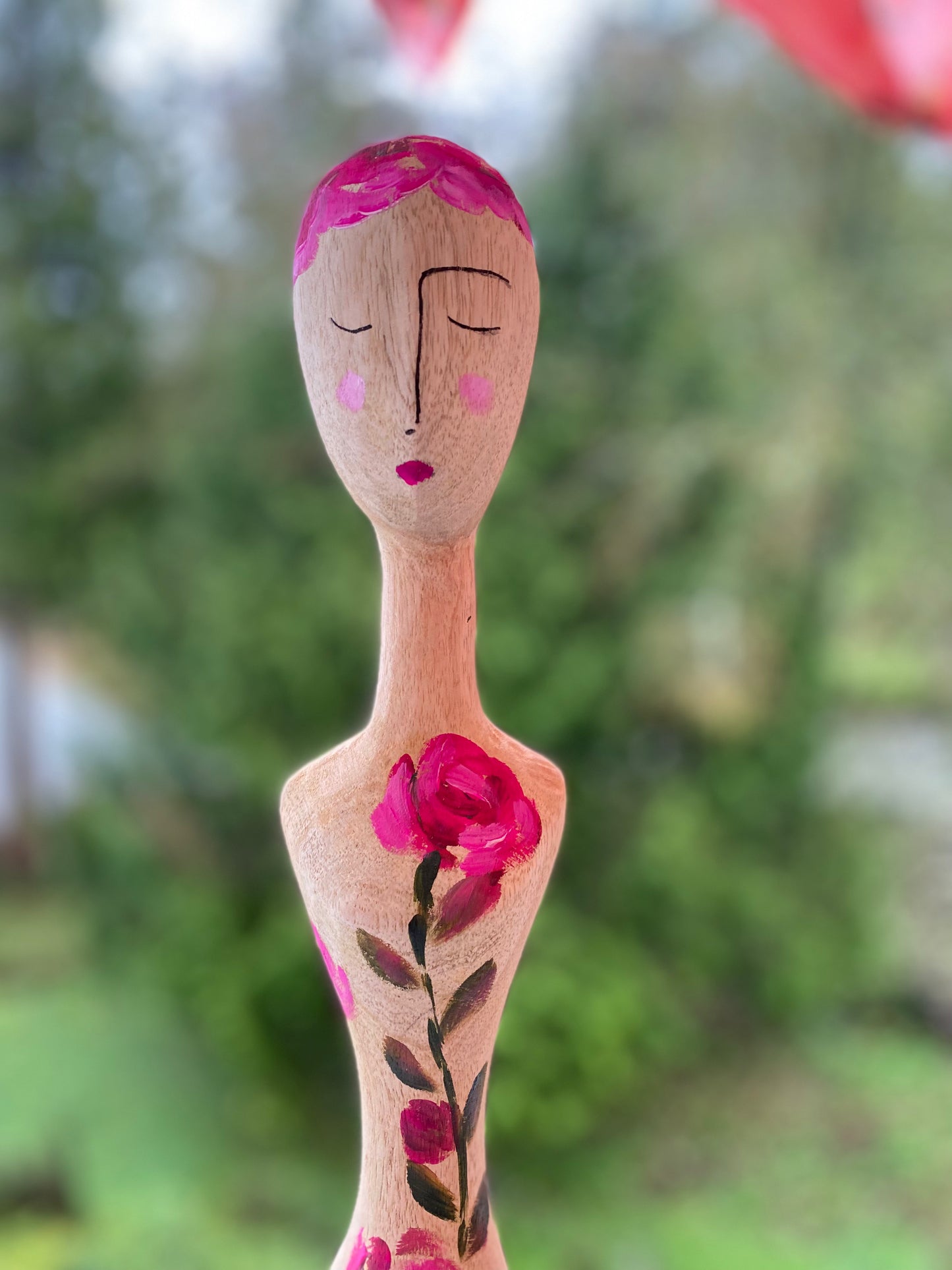 Painted Wood Statue: GODDESS OF CELEBRATION