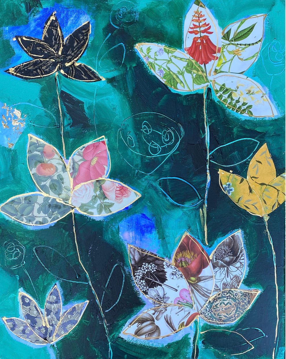 Green Lotus ORIGINAL ART