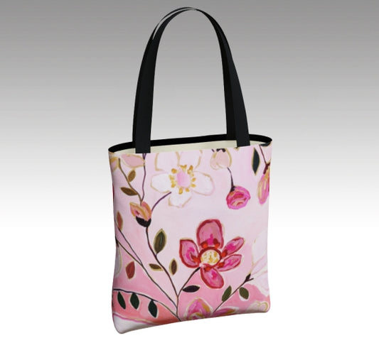 Dancing Flower Floral Tote Bag