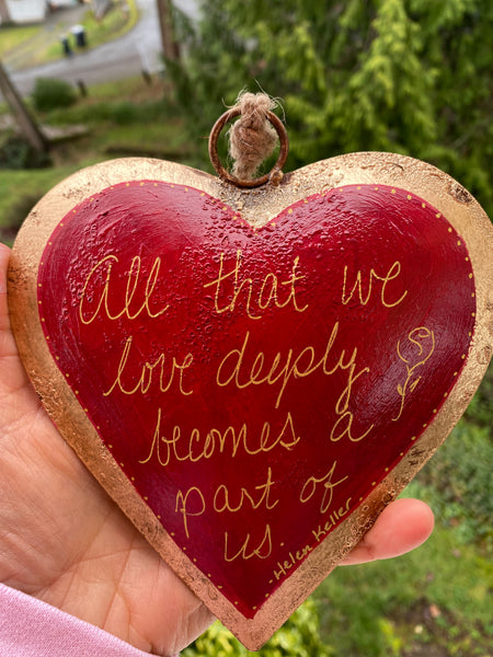 "All that We Deeply Love"  Handpainted Heart Original Art