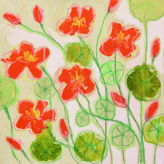 Dancing Nasturtiums Original Painting
