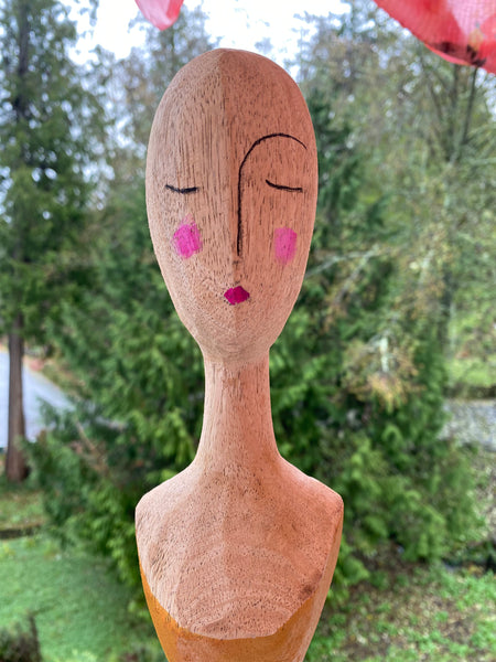 Painted Wooden Statue: GODDESS OF JOY