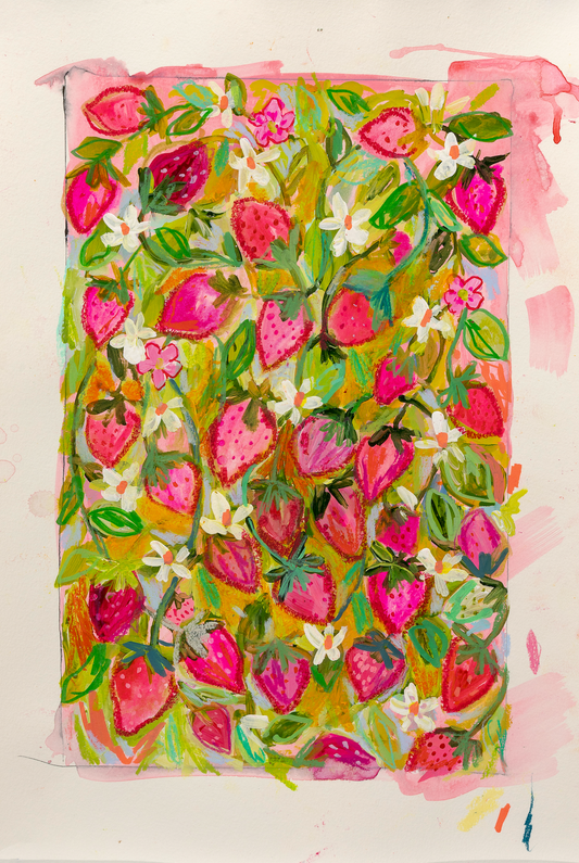 Strawberry Splurge Original Painting